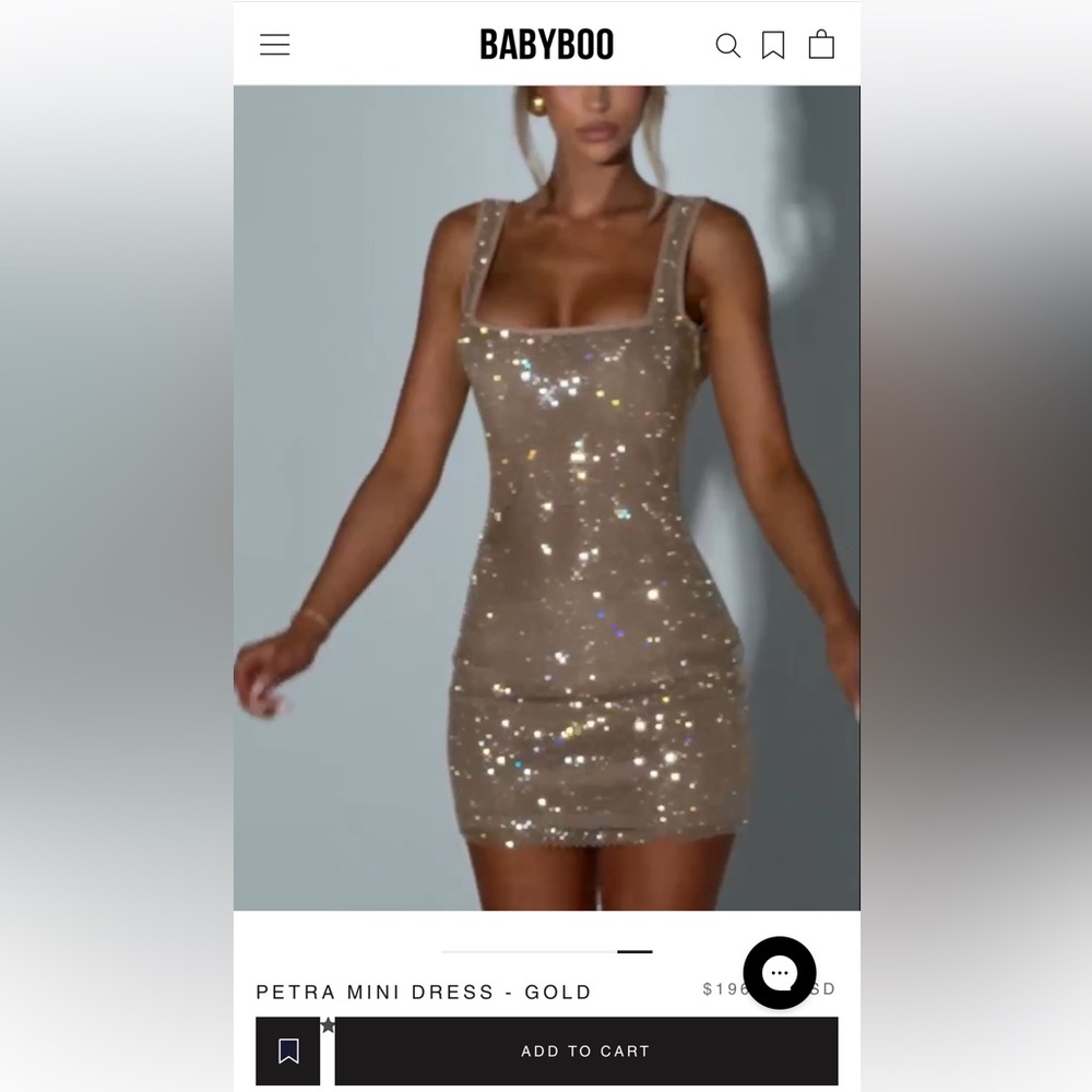 Sparkle Mini Dress - Gold